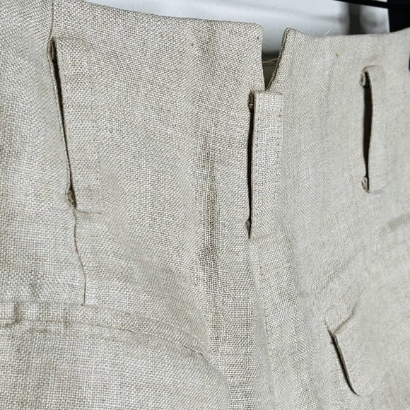 Vintage High Rise Linen Bermuda Shorts Pleated 10 - Picture 4 of 8